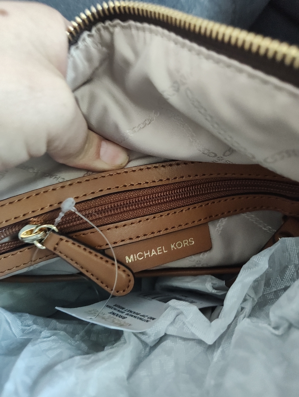 Michael Kors Brown Signature Monogram Bucket Bag New With Tags - Picture 6 of 7